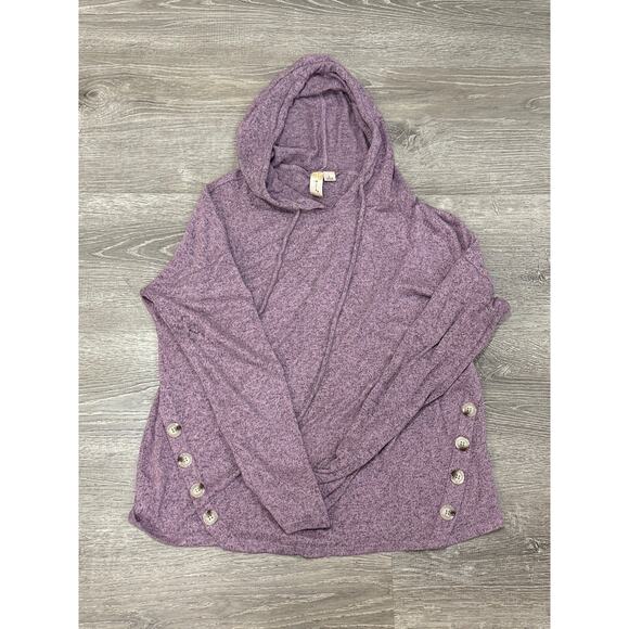 Misia Women's Purple Large Hooded Knit Sweater Stretchy - Picture 1 of 5